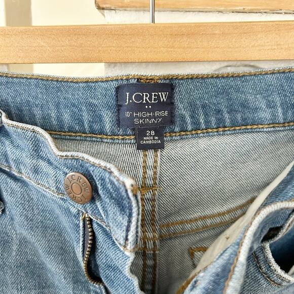 J. Crew Factory 10" High-Rise Skinny Jeans in All Day Stretch Medium Wash Sz 28 - Picture 4 of 9